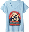 Funny Arm Bears Polar 2A Gun Rights Humor Women's Right to Arm Bears Polar Bear Gun Rights Pun Humor V-Neck T-Shirt - Baby Blue