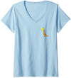 Africa Giraffe Gifts and Giraffe Sayings Womens Cute Giraffe in Bag Cool Large Giraffe Large V-Neck T-Shirt - Heather Grey