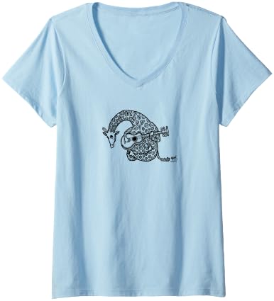 Women's Acoustic Giraffe V-Neck T-Shirt