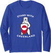 NANKANDOIT Not For Sale Kalaallit Greenlanders Stand with Greenland Polar Bear Shield Solidarity Flag Long Sleeve T-Shirt - Royal Blue