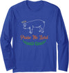 ANIMAL FUNNY SHIRTS Praise The Lard Funny Pig Long Sleeve T-Shirt - Royal Blue