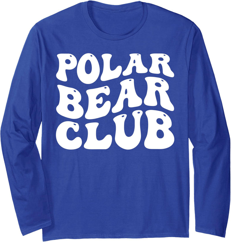 Polar Bear Ice Swimming Design Outfits Polar Plunge - Polar Bear Club Long Sleeve T-Shirt - Royal Blue