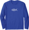 Ichthys Greek Christian Design Christian Fish Ichthys Ichthus Greek Letters IXOYE Men Women Long Sleeve T-Shirt - Royal Blue