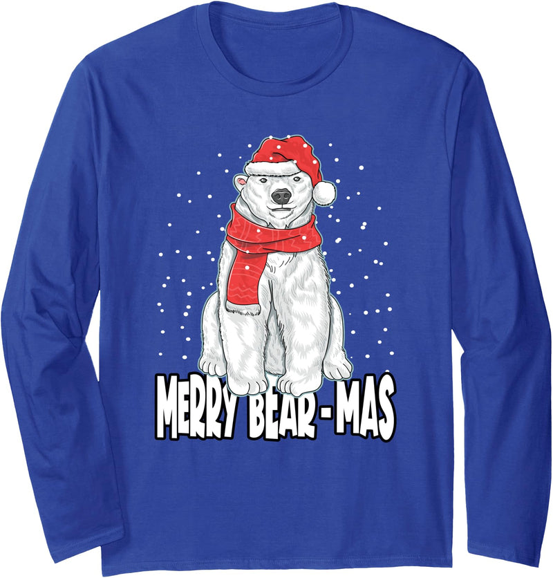 Christmas Polar Bear Gifts Merry Bear Mas - Christmas Polar Bear Long Sleeve T-Shirt - Royal Blue