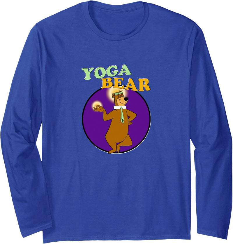 Fancy Getup Yoga Bear Funny Yogi Yoga Workout Long Sleeve T-Shirt - Royal Blue
