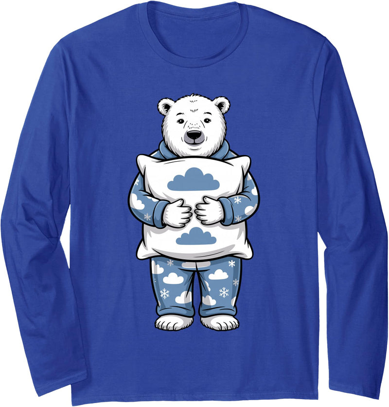 Polar Bear Gift Polar Bear Accessories & Stuff Cute Polar Bear Art for Men Women Kids Arctic Polar Bear Long Sleeve T-Shirt - Royal Blue