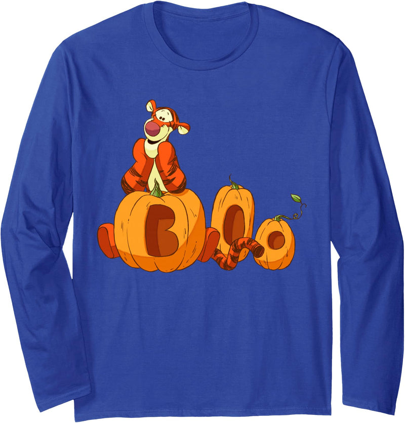 Disney - Halloween Tigger Boo Pumpkins Long Sleeve T-Shirt - Royal Blue