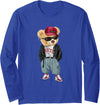 Punk Rocker Teddy Bear Rap Hip Hop Gift Men Women Punk Rocker Rapper Popster Punker Teddy Bear Rap Hip Hop Long Sleeve T-Shirt - Royal Blue