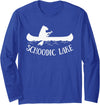 Maine Angler Fish Tees Schoodic Lake Maine Bear Canoe Gift Long Sleeve T-Shirt - Royal Blue