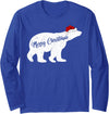 Matching Santa Polar Bear Christmas Gifts Polar Bear Animal Lover Xmas Santa Hat Polar Bear Christmas Long Sleeve T-Shirt - Royal Blue