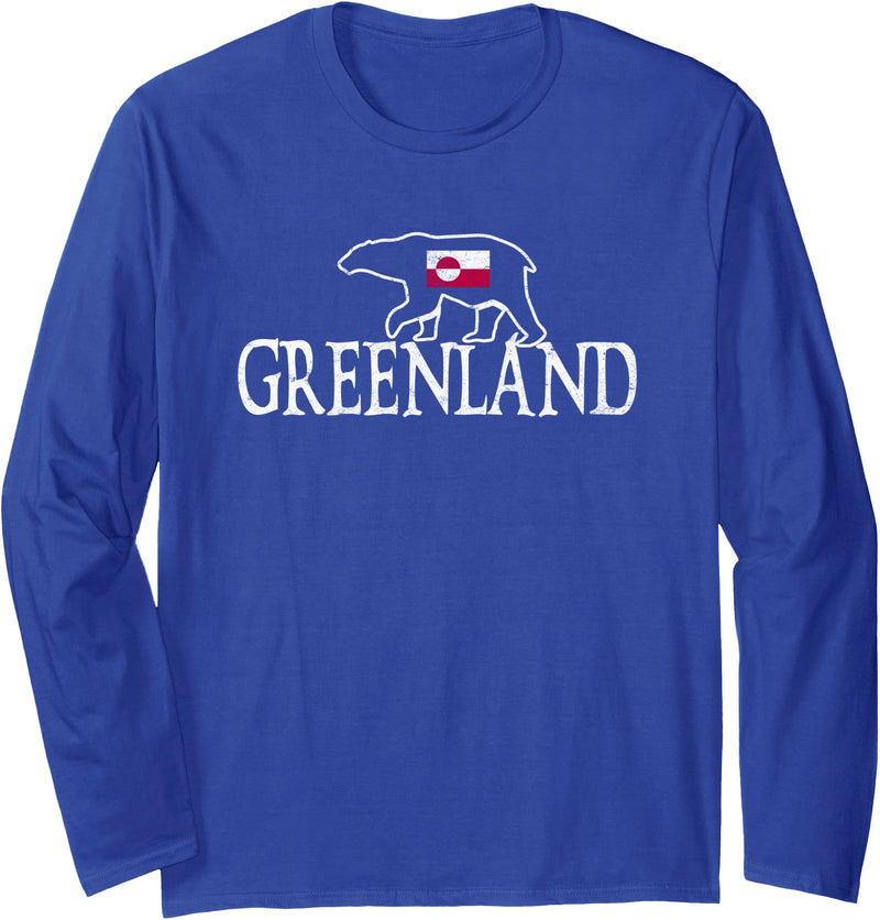 Souvenir Greenland Ice Bear Off-Roader Travel Greenland Flag Tour Travel Souvenir Ice Bear Greenland Long Sleeve T-Shirt - Royal Blue