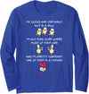 Bear Necessiti Ducks in a row Novelty T Long Sleeve T-Shirt - Royal Blue