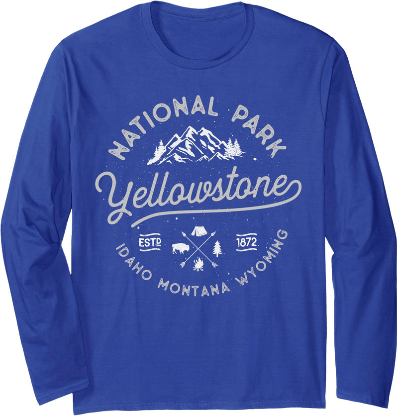 Yellowstone National Park Clothing Co. Yellowstone US National Park Bison Buffalo Vintage Men Women Long Sleeve T-Shirt -