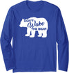 Don't Wake The Bear Hibernate Designs Don't Wake The Bear Funny Bear Silhouette Graphic Sleeping Long Sleeve T-Shirt - Royal Blue