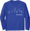 Australia Wildlife Creations Co. Australia Kangaroo and Koala Draw Heartbeat Illustration Long Sleeve T-Shirt - Royal Blue