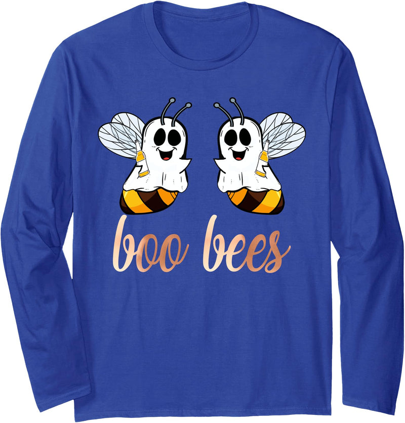 Trending Halloween Shirts 2020 Boo Bees Women, Funny Couples Halloween Costume Rose-Gold Long Sleeve T-Shirt - Royal Blue
