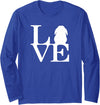Lop Rabbit Lover, I Love Bunnies Long Sleeve Shirt in Royal Blue