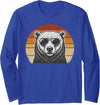Polar Bear Retro Sunset Vintage Prints Co Polar Bear Retro Sunset Animal Lover Vintage Cool Owner Long Sleeve T-Shirt - Royal Blue