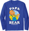 The Berenstain Bears Papa Bear Long Sleeve T-Shirt - Black, XXL, Adult, Unisex, Long Sleeve, Classic Fit, Cotton 100% - Royal Blue