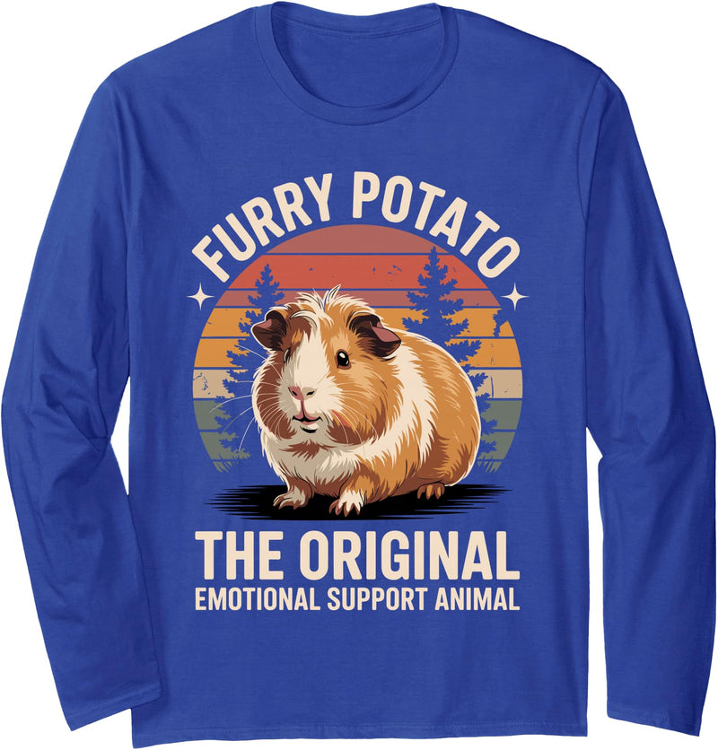 Guinea Pig Gift Guinea Pig Accessories & Stuff Cute Guinea Pig Art for Men Women Adult Guinea Pig Lover Long Sleeve T-Shirt - Royal Blue