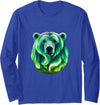 Northern Lights Polar Bear Clothes Aurora Borealis Alaska Northern Lights Polar Bear Long Sleeve T-Shirt - Royal Blue