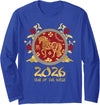 2026 Chinese New Lunar Year Of The Horse Chinese New Year 2026 Horse Happy Chinese New Year 2026 Long Sleeve T-Shirt - Royal Blue