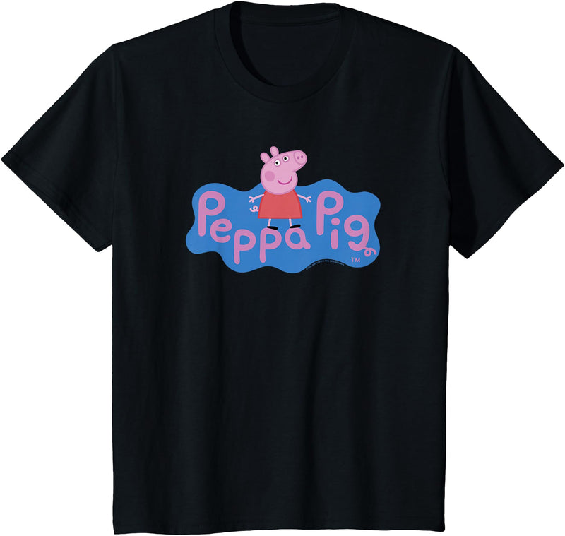 Peppa Pig Happy Centered Design T-Shirt - Black