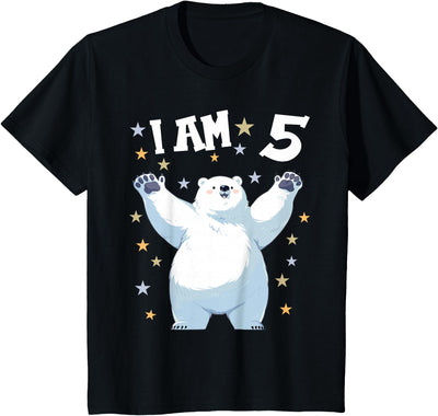 5 years old 5th birthday Polar Bear 5 Years old 5 birthday Polar Bears Boy girl Polar Bear T-Shirt