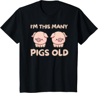 I'm This Many Pigs Old - 2nd Birthday Pig 2 Years Old Bday T-Shirt