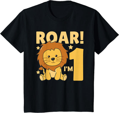 Kids 1st Birthday Lion 1 Year Old Cub Lion T-Shirt