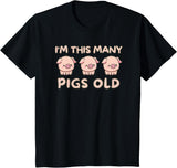 Pigs lover Birthday Gifts Toddler I'm This Many Pigs Old - 3rd Birthday Pig 3 Years Old Bday T-Shirt - Black