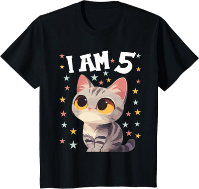 5 years old 5th birthday American Shorthair Cat Kids 5 Years old 5 birthday American Shorthair Cat T-Shirt