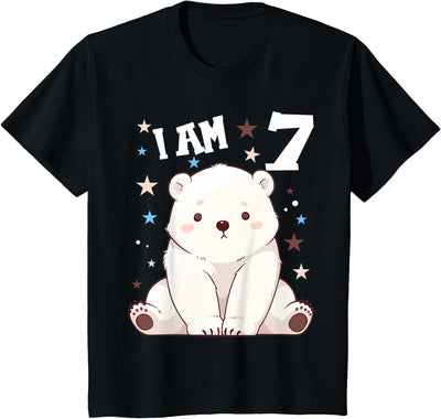 7 years old 7th birthday Polar Bear Kids 7 Years old 7 birthday Polar Bears Boy girl Polar Bear T-Shirt