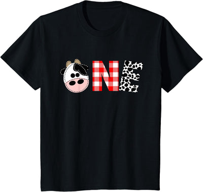 First Birthday Boy Cow Farm 1st Birthday Cow Toddler T-Shirt