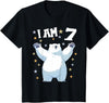 7 years old 7th birthday Polar Bear 7 Years old 7 birthday Polar Bears Boy girl Polar Bear T-Shirt - Black