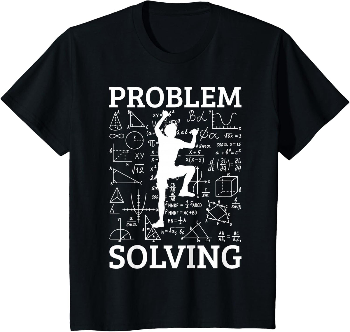 Climbing Problem Solving Rock Climber Bouldering Climb Wall T-Shirt - Black