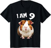9 years old 9th birthday Guinea Pig 9 Years old 9 birthday Guinea Pigs Boy Girl Guinea Pig T-Shirt - Black