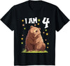 4 years old 4th birthday Bear Kids 4 Years old 4 birthday Bears Boy Girl Bear T-Shirt - Black