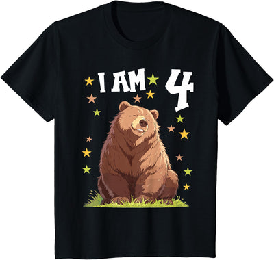 Kids 4 Years old 4 birthday Bears Boy Girl Bear T-Shirt