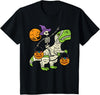 Toddler Boy Halloween Shirts For Boys Kids Kids Skeleton Dino Pumpkin Halloween Costume Toddler Boys Kids T-Shirt - Black