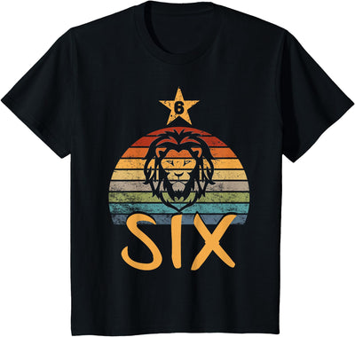 Lion Birthday 6 Year Old Lion 6th Birthday Boy Girl T-Shirt