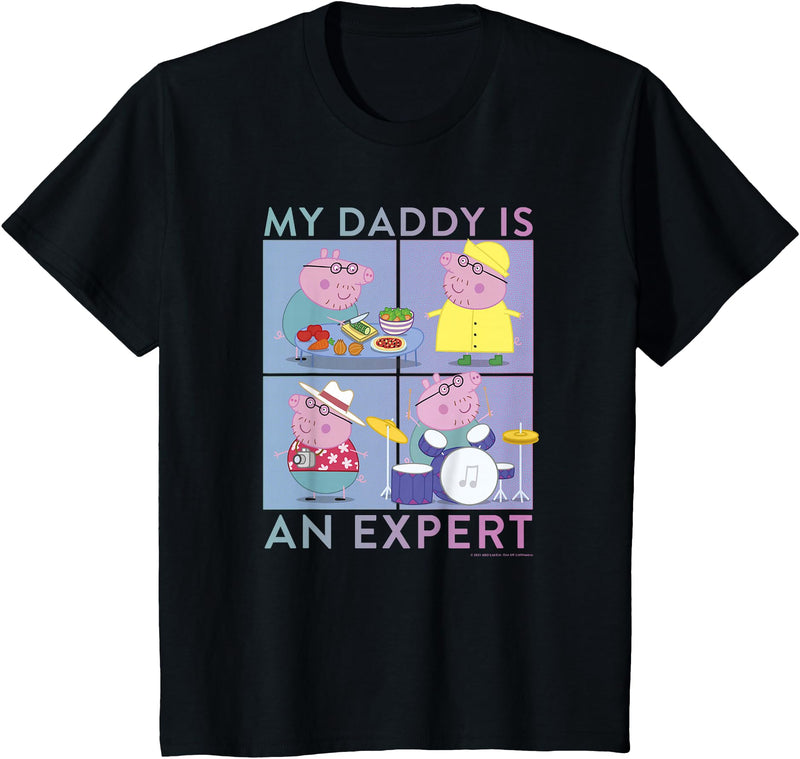 Peppa Pig Father's Day Daddy Pig Expert T-Shirt - Black