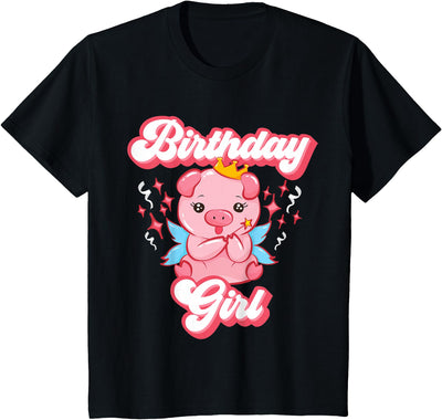 Pig Birthday Party Cute Girl Piggy Piglet Girls Gift T-Shirt