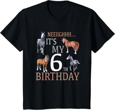 OMG Its My Birthday Happy Birthday Shirts Its My 6th Birthday Shirt Horse Lover 6 Year Old Birthday T-Shirt