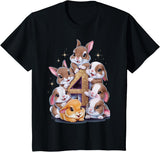 4th Birthday Bunny Rabbit Girl Birthday Age 4 T-Shirt in Black