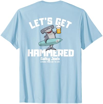 SALTY JOES Salty Joe's - Let's Get Hammered Lightweight, Graphic T-Shirt - size chart