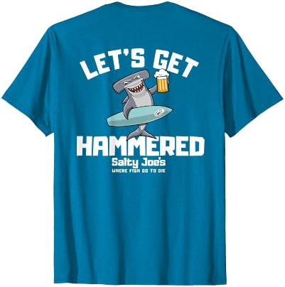 SALTY JOES Salty Joe's - Let's Get Hammered Lightweight, Graphic T-Shirt - size chart