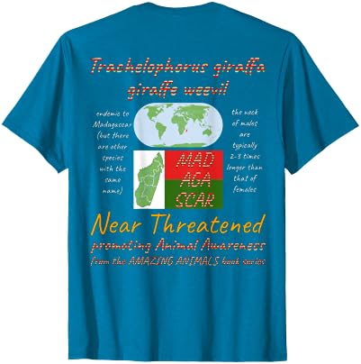 ETCreations Giraffe Weevil T-Shirt - size chart