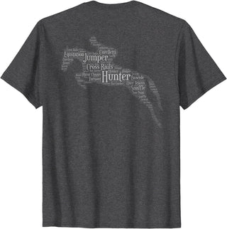 Horse Lovers T-Shirts and Gifts Hunter Jumper Equestrian T-Shirt Black Unisex-Adults Classic Fit Short Sleeve Crew Neck T-Shirt S - Dark Heather Grey