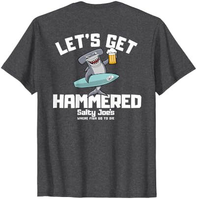 SALTY JOES Salty Joe's - Let's Get Hammered Lightweight, Graphic T-Shirt - size chart